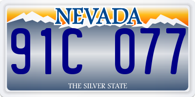 NV license plate 91C077