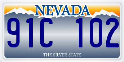 NV license plate 91C102