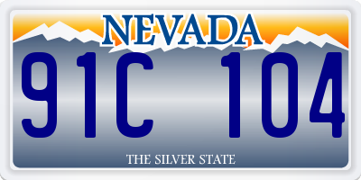 NV license plate 91C104