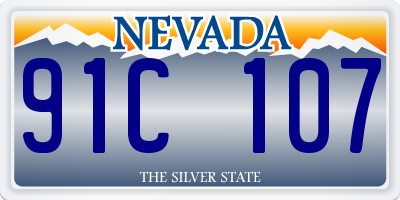 NV license plate 91C107