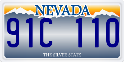 NV license plate 91C110