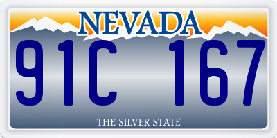 NV license plate 91C167