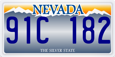 NV license plate 91C182