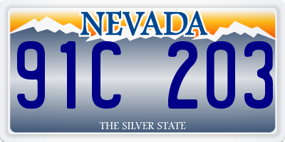 NV license plate 91C203