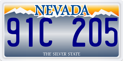 NV license plate 91C205
