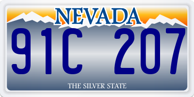 NV license plate 91C207