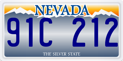 NV license plate 91C212