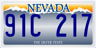 NV license plate 91C217