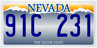 NV license plate 91C231