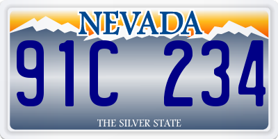 NV license plate 91C234