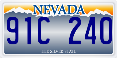 NV license plate 91C240