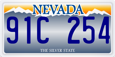 NV license plate 91C254
