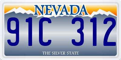 NV license plate 91C312