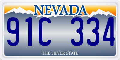 NV license plate 91C334