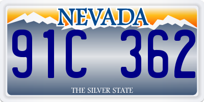 NV license plate 91C362