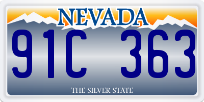 NV license plate 91C363