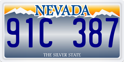 NV license plate 91C387
