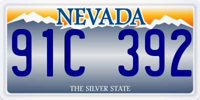NV license plate 91C392