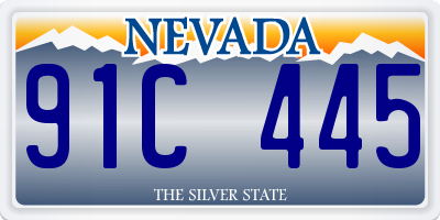 NV license plate 91C445