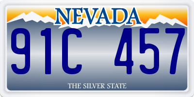 NV license plate 91C457