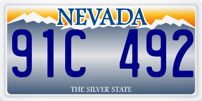 NV license plate 91C492