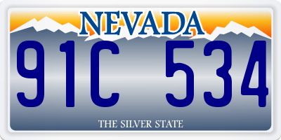 NV license plate 91C534