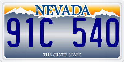 NV license plate 91C540
