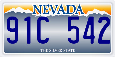 NV license plate 91C542