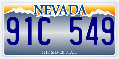 NV license plate 91C549