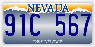 NV license plate 91C567