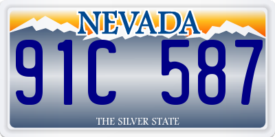 NV license plate 91C587