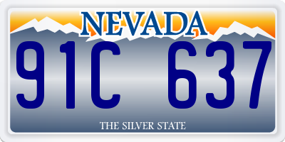 NV license plate 91C637