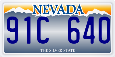 NV license plate 91C640