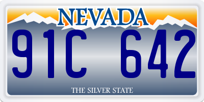 NV license plate 91C642