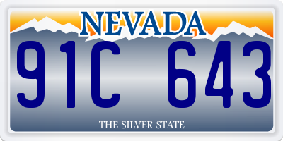 NV license plate 91C643