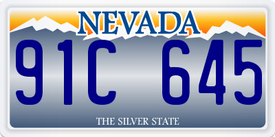 NV license plate 91C645