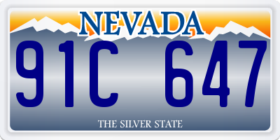 NV license plate 91C647