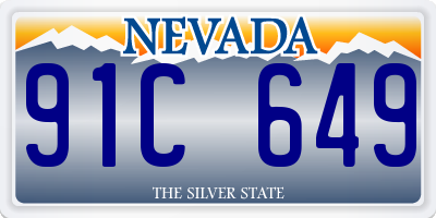 NV license plate 91C649