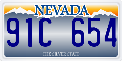 NV license plate 91C654