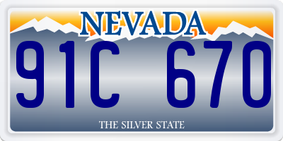 NV license plate 91C670