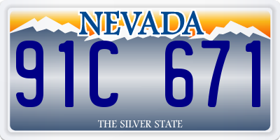NV license plate 91C671