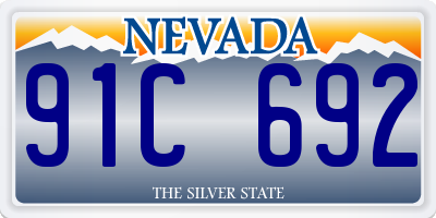 NV license plate 91C692