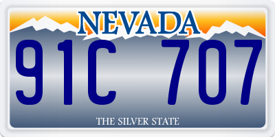 NV license plate 91C707