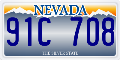 NV license plate 91C708