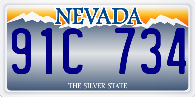 NV license plate 91C734