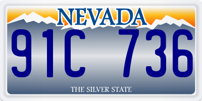 NV license plate 91C736