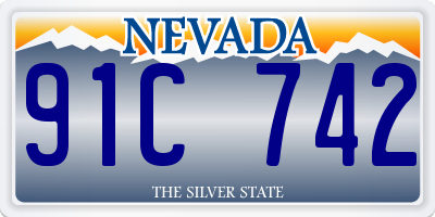 NV license plate 91C742