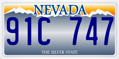 NV license plate 91C747