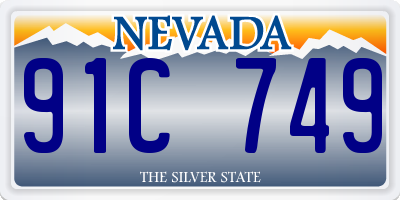NV license plate 91C749