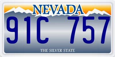 NV license plate 91C757